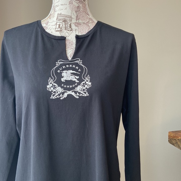 Burberry Long Sleeve Black Logo Shirt - Picture 4 of 12